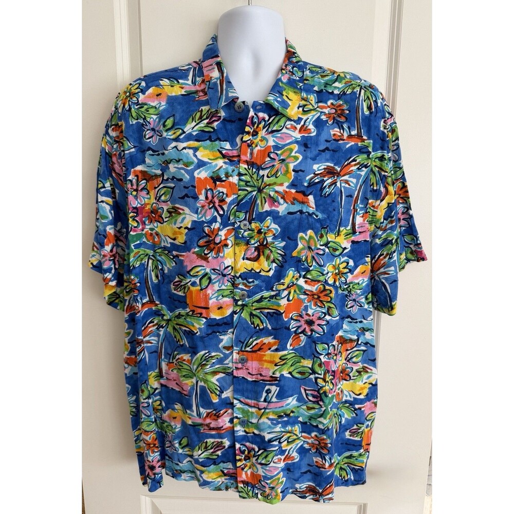 Jams World Men’s Vintage Hawaiian Aloha Shirt, XL, “Tropical Breeze”, EUC